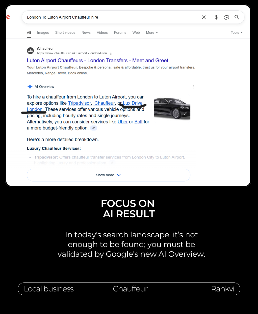 Focus on Rank in Local AI Result for better leads