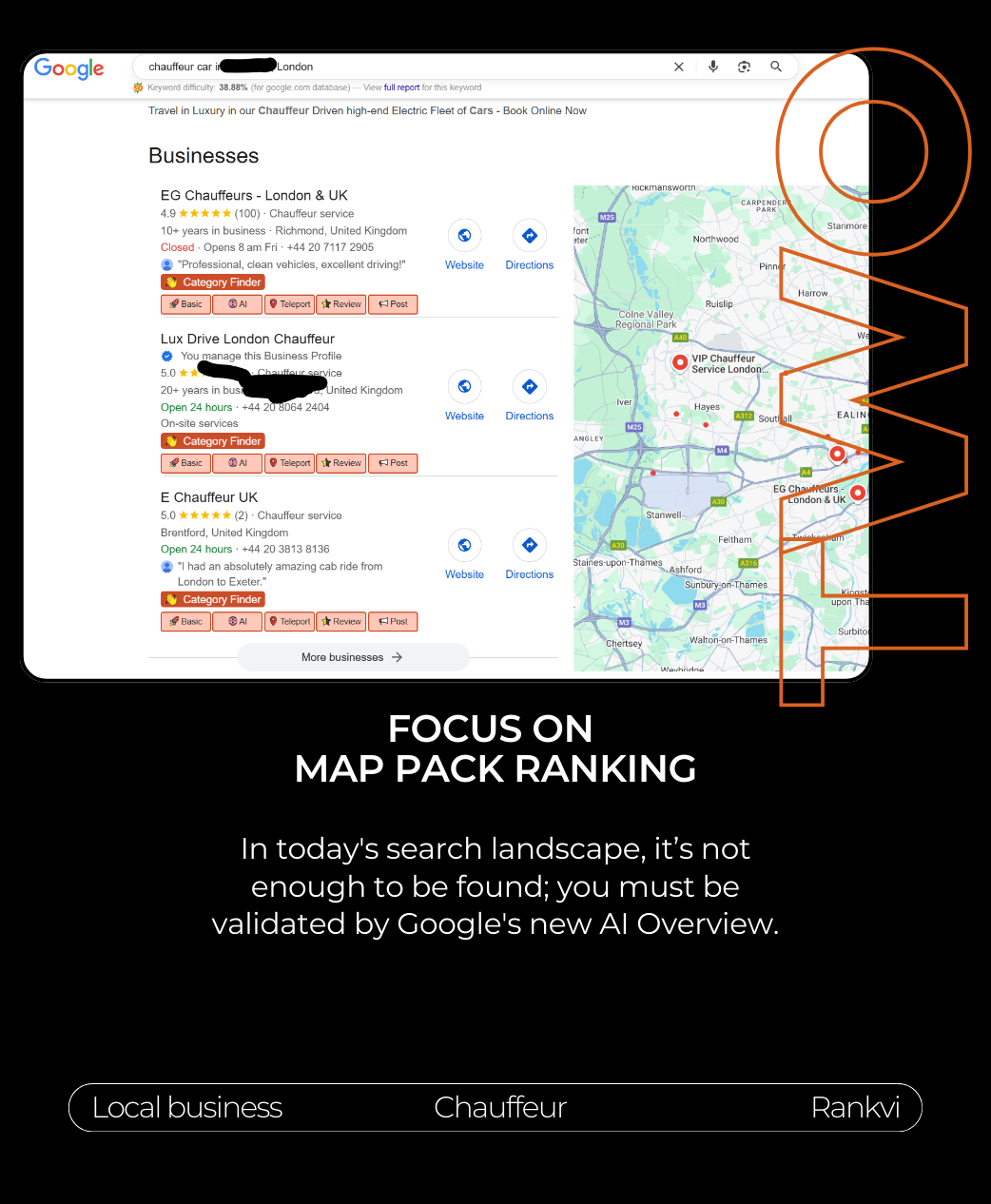 This picture showing the experience of Rankvi rank chauffeur business in Map Pack