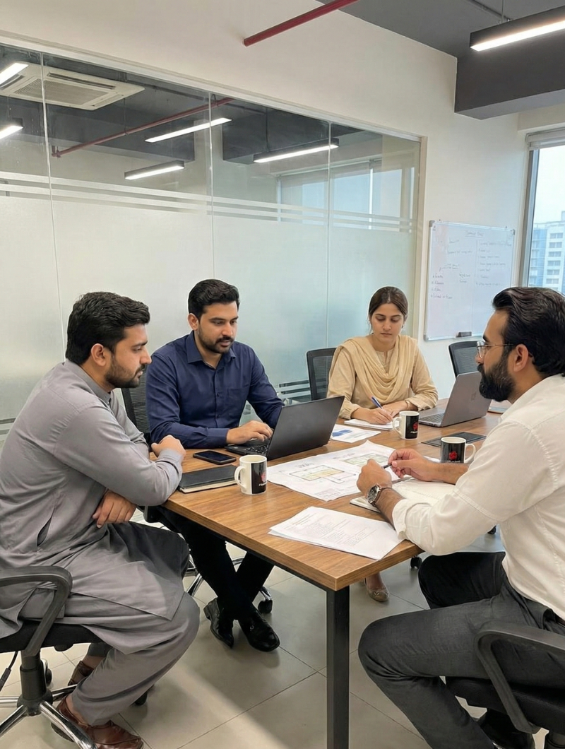 Rankvi SEO Specialists Team Discuss On A Project Strategy