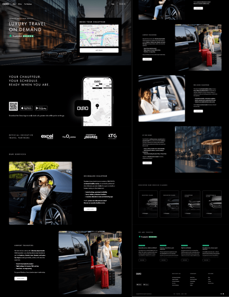 Luxury Chauffeur Company SEO Web design company