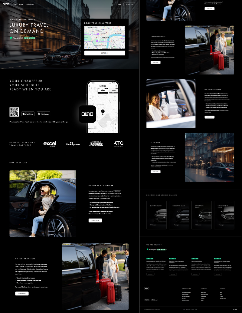 Luxury Chauffeur Company SEO Web design company